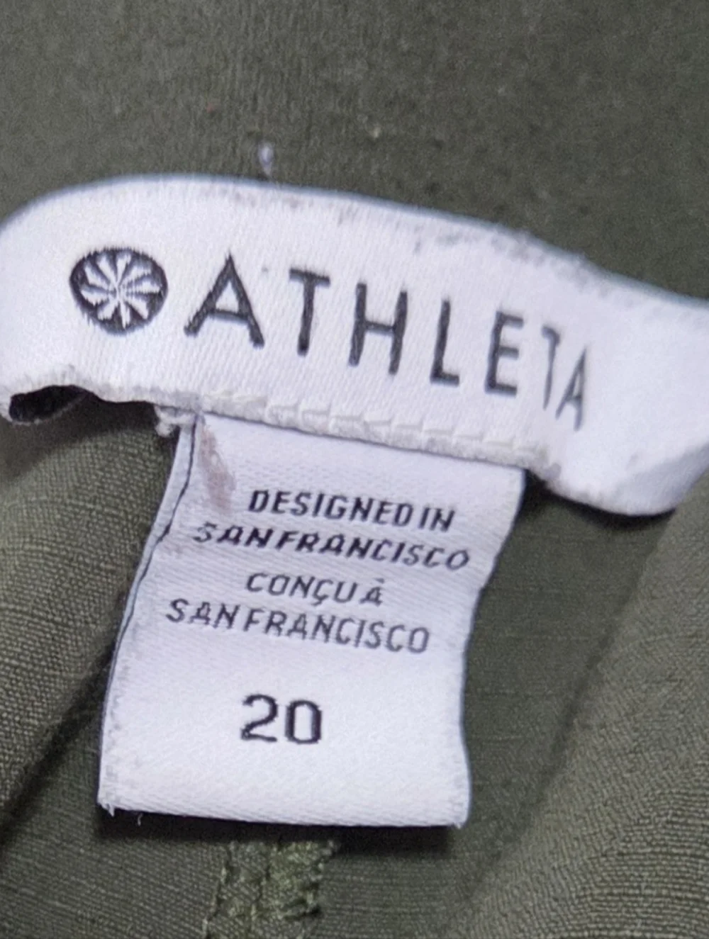 Athleta Womens Trekkie High Rise Jogger Pants Size 20 Aspen Olive Sporty Logo - Picture 10 of 14